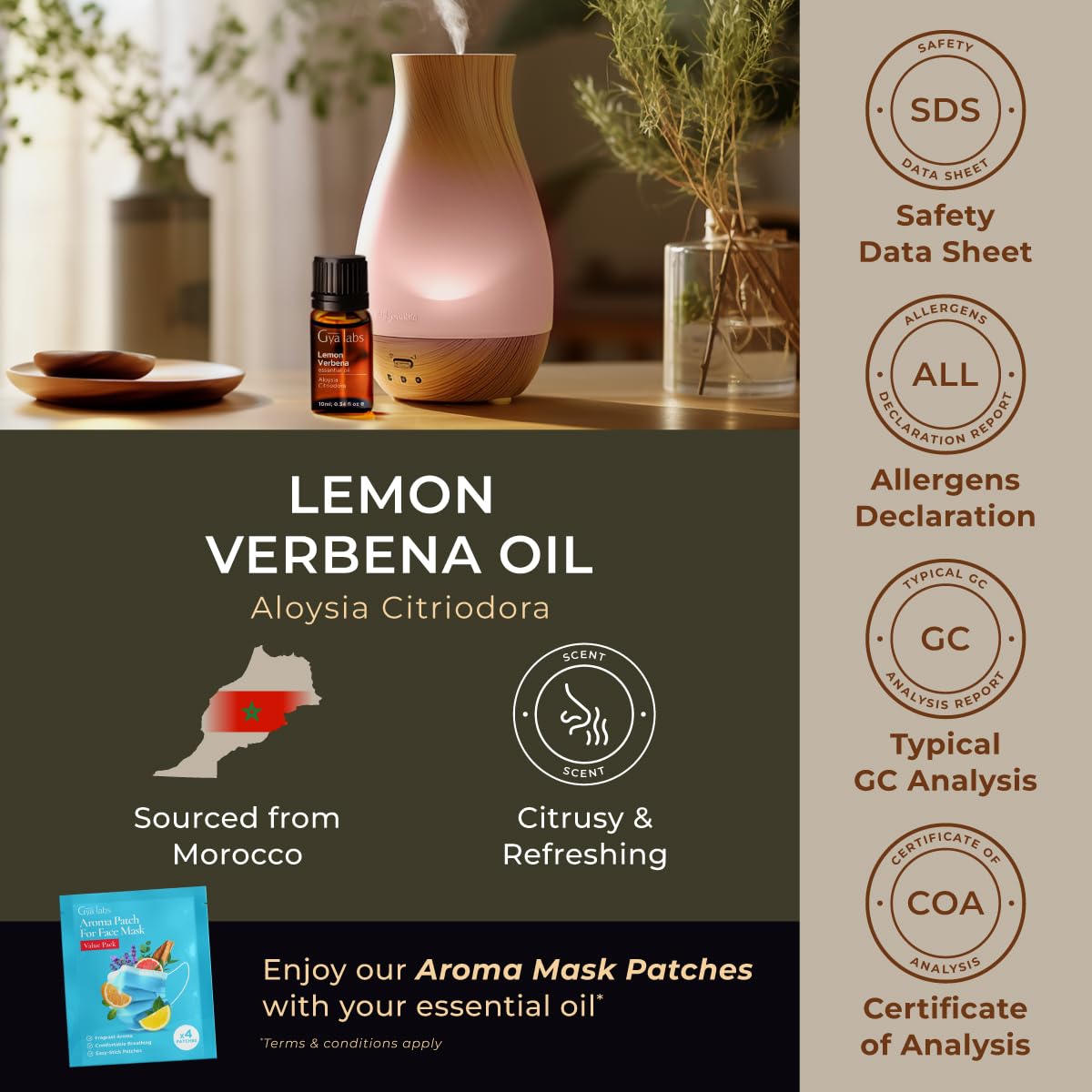 Amazon.com: 100% Pure Lemon Verbena Essential Oil - 0.34 Fl Oz